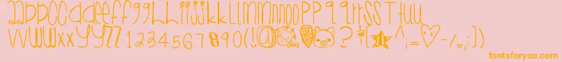 Czcionka Sugarcone – pomarańczowe czcionki na różowym tle