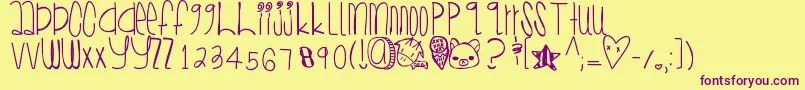 Sugarcone Font – Purple Fonts on Yellow Background