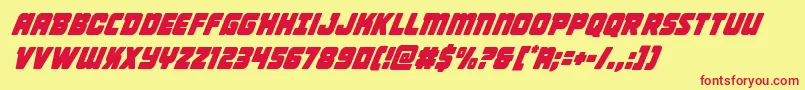 Victorycomicscondital Font – Red Fonts on Yellow Background