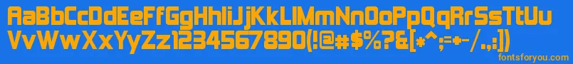 Fonte KimberleyAlternate – fontes laranjas em um fundo azul