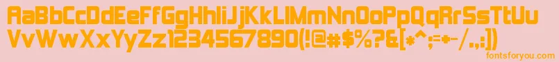 フォントKimberleyAlternate – オレンジの文字がピンクの背景にあります。