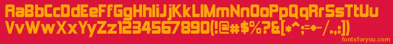 フォントKimberleyAlternate – 赤い背景にオレンジの文字