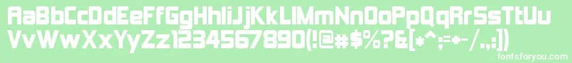 Fonte KimberleyAlternate – fontes brancas em um fundo verde