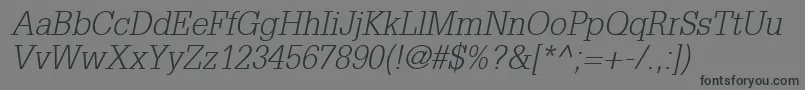 フォントInstallationLightSsiLightItalic – 黒い文字の灰色の背景