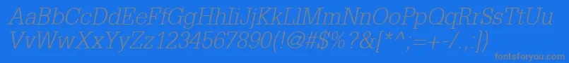 InstallationLightSsiLightItalic Font – Gray Fonts on Blue Background