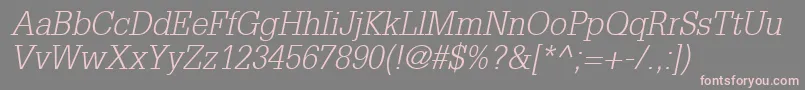 InstallationLightSsiLightItalic Font – Pink Fonts on Gray Background