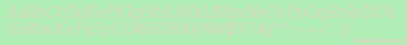 InstallationLightSsiLightItalic Font – Pink Fonts on Green Background