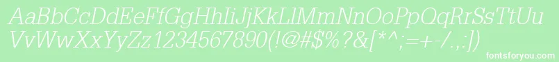 InstallationLightSsiLightItalic Font – White Fonts on Green Background