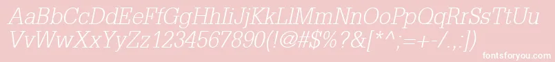 InstallationLightSsiLightItalic Font – White Fonts on Pink Background