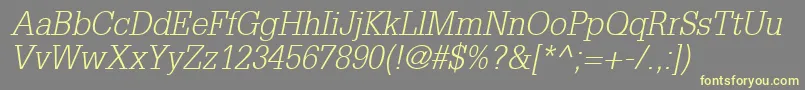 InstallationLightSsiLightItalic Font – Yellow Fonts on Gray Background