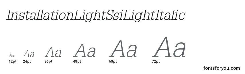 Размеры шрифта InstallationLightSsiLightItalic