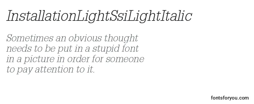 Review of the InstallationLightSsiLightItalic Font