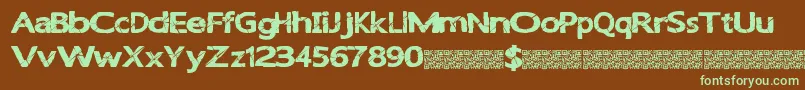 Lightbreak Font – Green Fonts on Brown Background