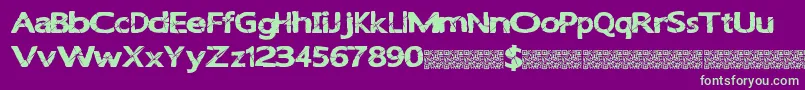 Lightbreak Font – Green Fonts on Purple Background