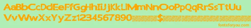 Lightbreak Font – Orange Fonts on Green Background