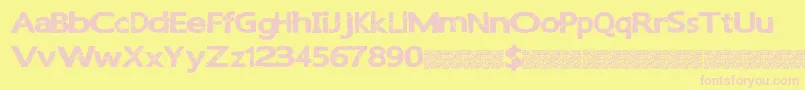 フォントLightbreak – ピンクのフォント、黄色の背景