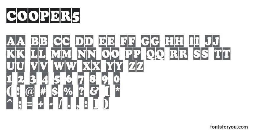 Cooper5-fontti – aakkoset, numerot, erikoismerkit