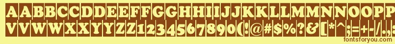 Cooper5 Font – Brown Fonts on Yellow Background