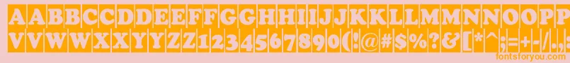 Cooper5-Schriftart – Orangefarbene Schriften auf rosa Hintergrund