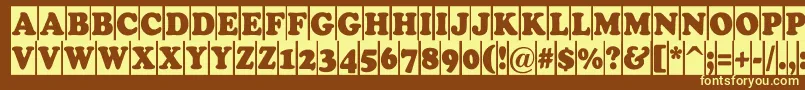 Cooper5 Font – Yellow Fonts on Brown Background