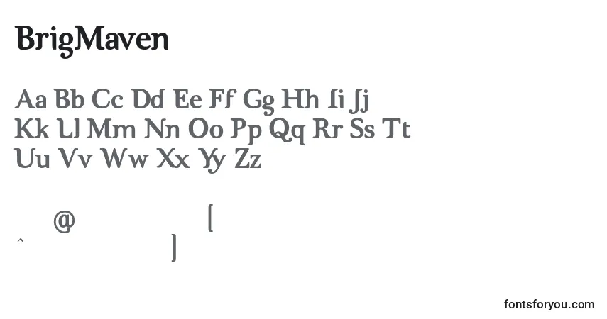 A fonte BrigMaven – alfabeto, números, caracteres especiais