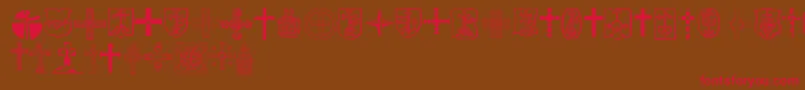 Chriciv Font – Red Fonts on Brown Background