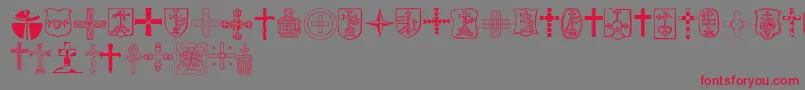 Chriciv Font – Red Fonts on Gray Background
