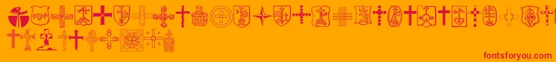 Chriciv Font – Red Fonts on Orange Background