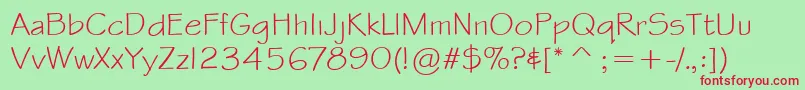 Stylus Font – Red Fonts on Green Background