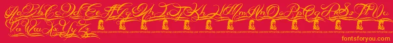 AlwaysBesideYou Font – Orange Fonts on Red Background