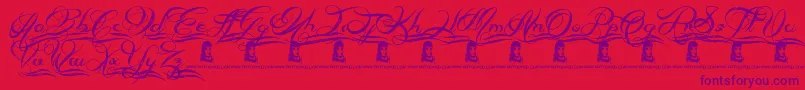 Police AlwaysBesideYou – polices violettes sur fond rouge