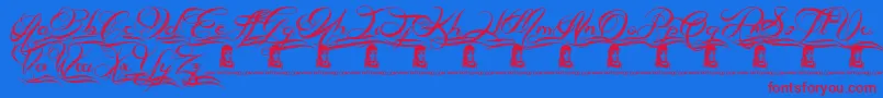 AlwaysBesideYou Font – Red Fonts on Blue Background