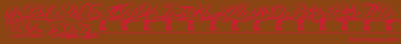 AlwaysBesideYou Font – Red Fonts on Brown Background