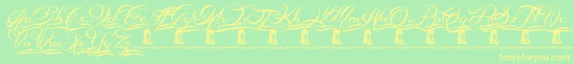 AlwaysBesideYou Font – Yellow Fonts on Green Background