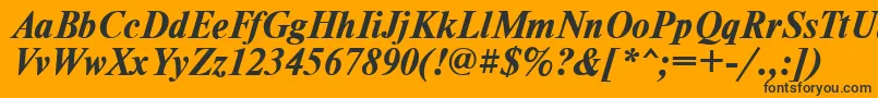 TimesdlBoldItalic-fontti – mustat fontit oranssilla taustalla