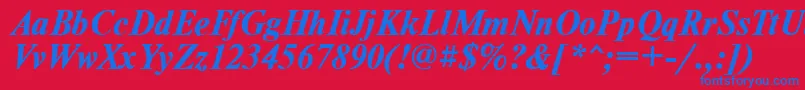 TimesdlBoldItalic Font – Blue Fonts on Red Background