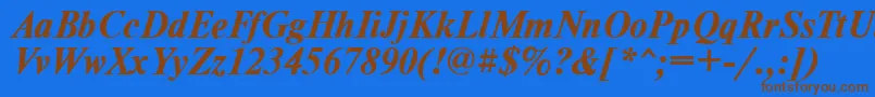 TimesdlBoldItalic-fontti – ruskeat fontit sinisellä taustalla