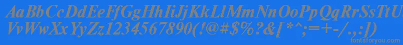 TimesdlBoldItalic-Schriftart – Graue Schriften auf blauem Hintergrund