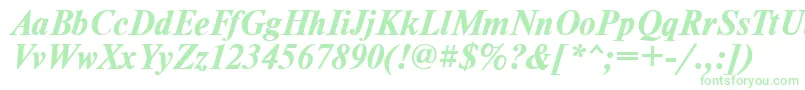 TimesdlBoldItalic Font – Green Fonts on White Background