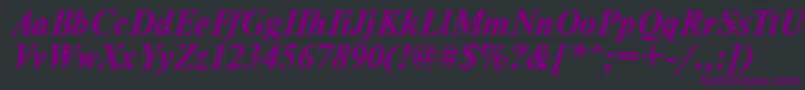 TimesdlBoldItalic-fontti – violetit fontit mustalla taustalla