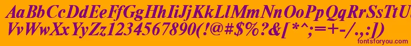 TimesdlBoldItalic Font – Purple Fonts on Orange Background