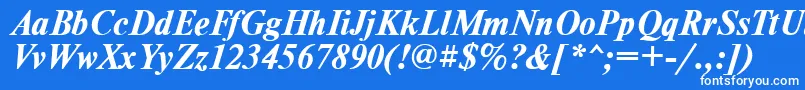 TimesdlBoldItalic-Schriftart – Weiße Schriften auf blauem Hintergrund