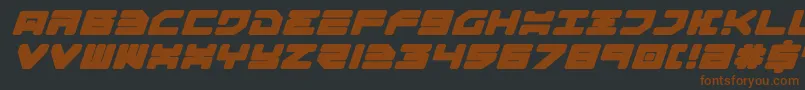 Omega3ExpandedItalic Font – Brown Fonts on Black Background