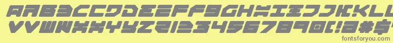 フォントOmega3ExpandedItalic – 黄色の背景に灰色の文字
