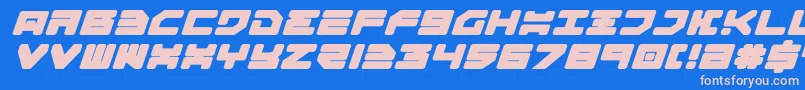フォントOmega3ExpandedItalic – ピンクの文字、青い背景