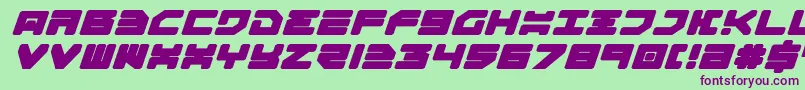 Omega3ExpandedItalic-Schriftart – Violette Schriften auf grünem Hintergrund
