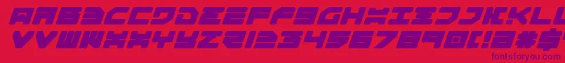 Omega3ExpandedItalic Font – Purple Fonts on Red Background