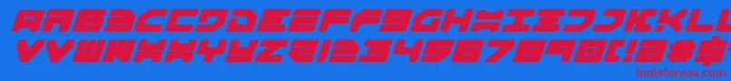 Omega3ExpandedItalic Font – Red Fonts on Blue Background