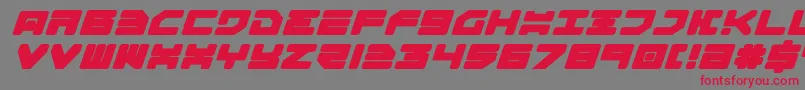 Omega3ExpandedItalic Font – Red Fonts on Gray Background