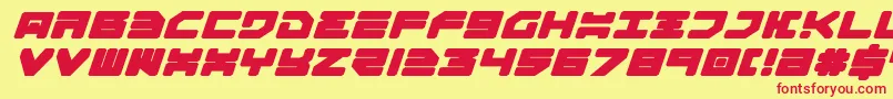 Omega3ExpandedItalic Font – Red Fonts on Yellow Background